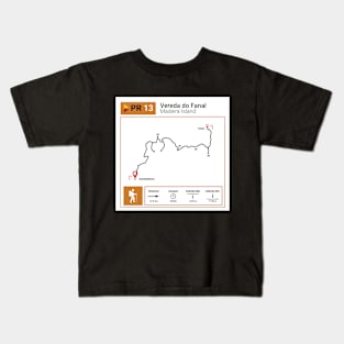 Madeira Island PR13 VEREDA DO FANAL trail map Kids T-Shirt